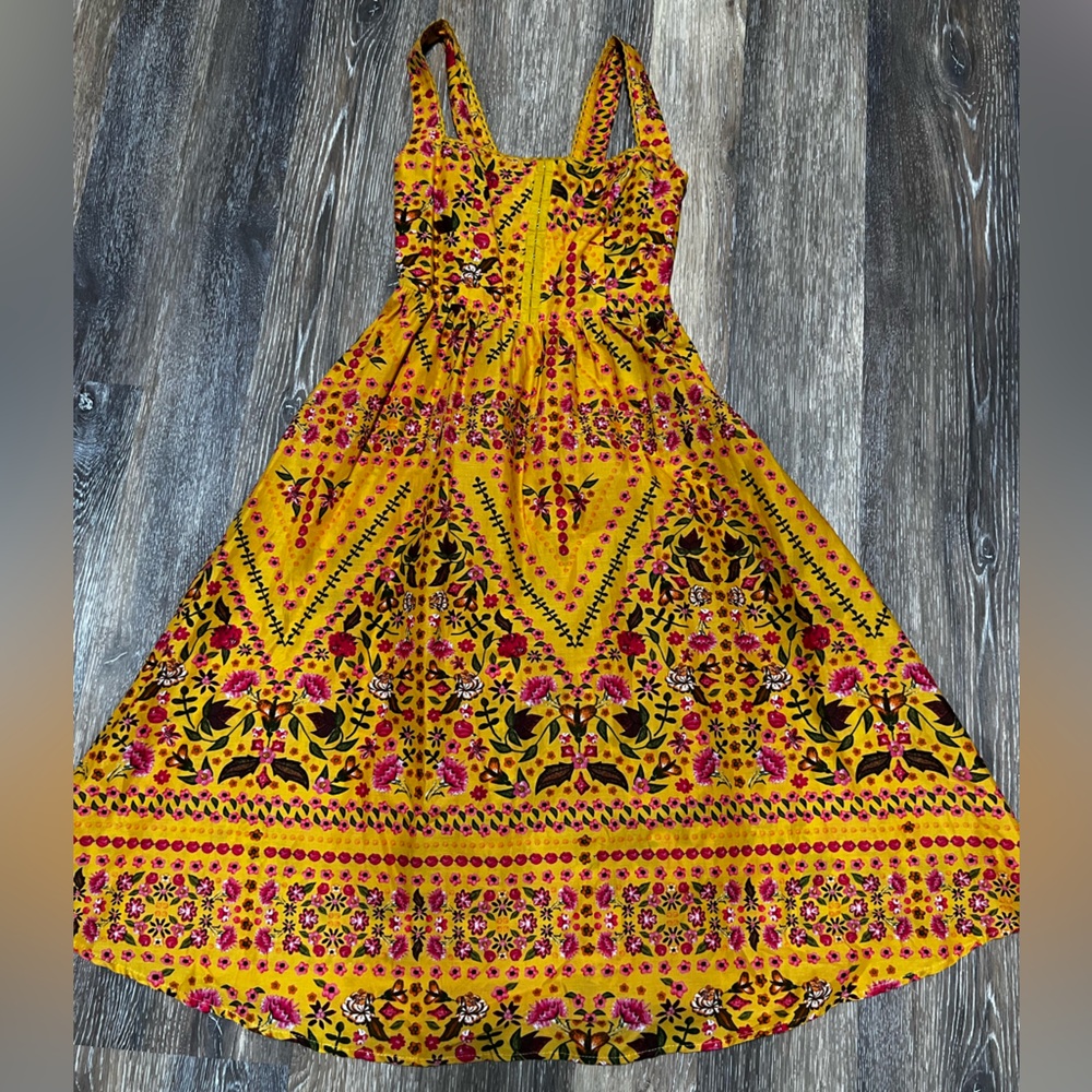 Olivaceous Floral Corset Midi Dress